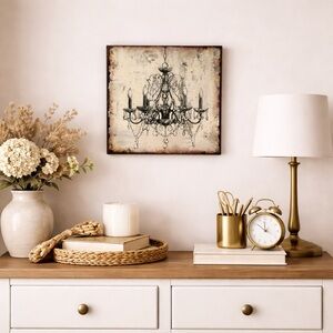 Chandelier Wall Hanging Metal Sign